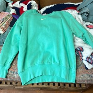 mint green/teal nike sweatshirt, womens size xs
